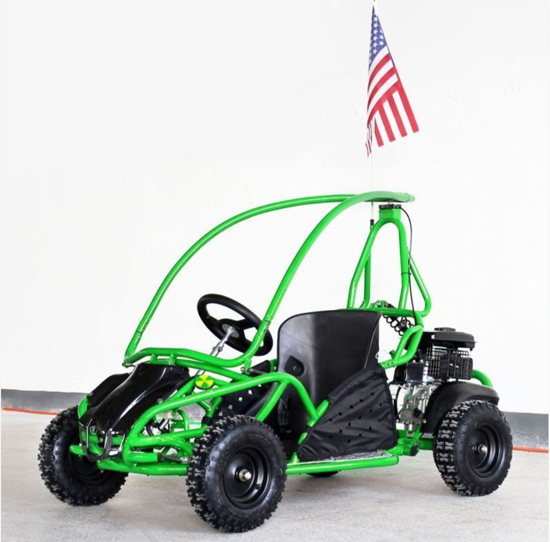 DF80GKS Kids Go-Kart – Full Roll Cage, Rear Suspension & Disc Brake